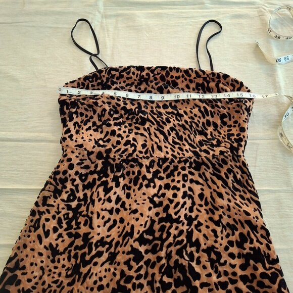 Lush Leopard Dress Sz L Crushed Velvet Adjustable Straps Party Cocktail Holiday - Picture 11 of 16